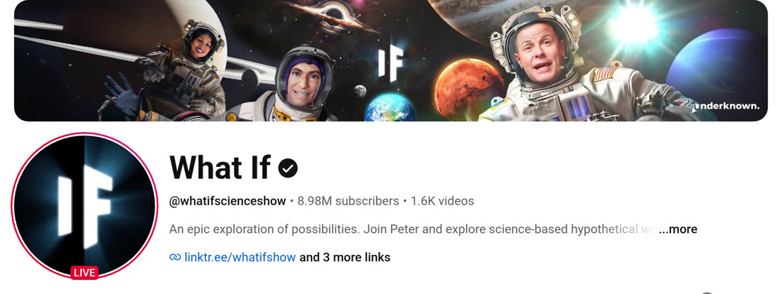 YouTube channel header of What If